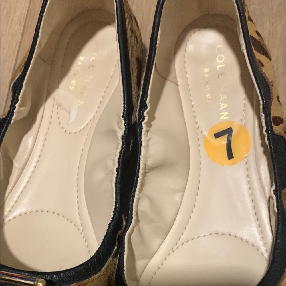Cole Haan Black Flats with Smooth Material and Rounded Toe